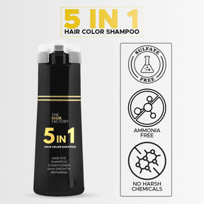 5 IN 1 HAIR COLOR SHAMPOO WITH KERATIN, OLIVE OIL & VITAMIN E