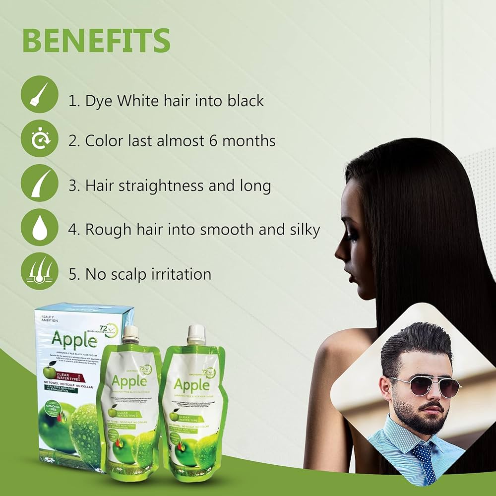 Premium Quality Apple 72 and 96 Ammonia Free Black Hair Color lFree Deliveryl