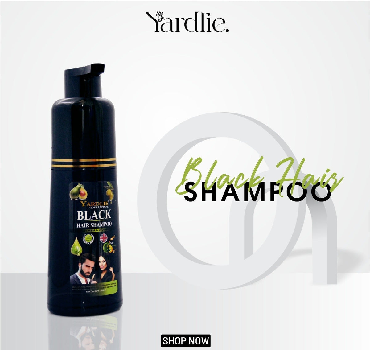 Black Yardlie Hair Color Shampoo.