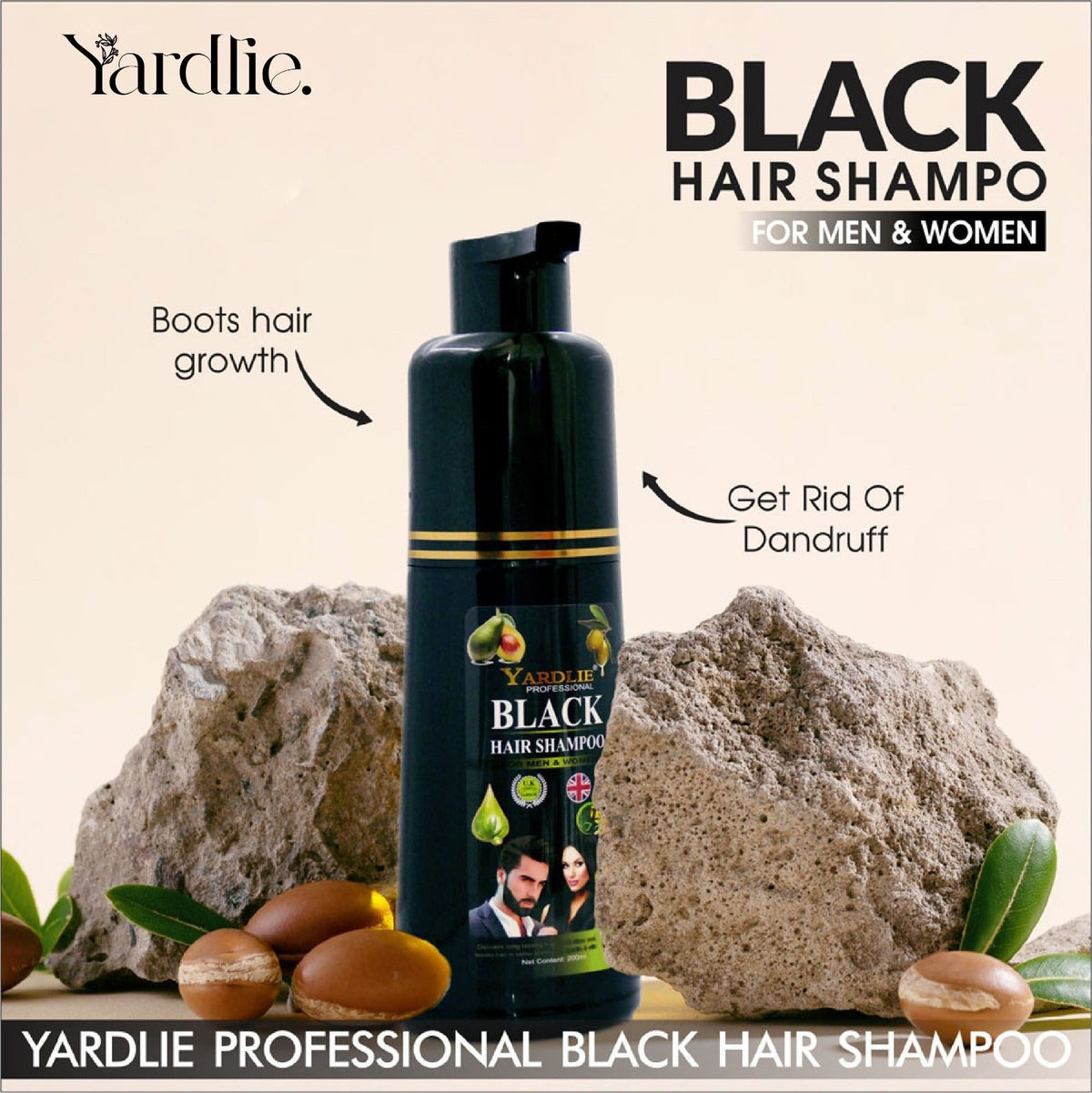 Black Yardlie Hair Color Shampoo.